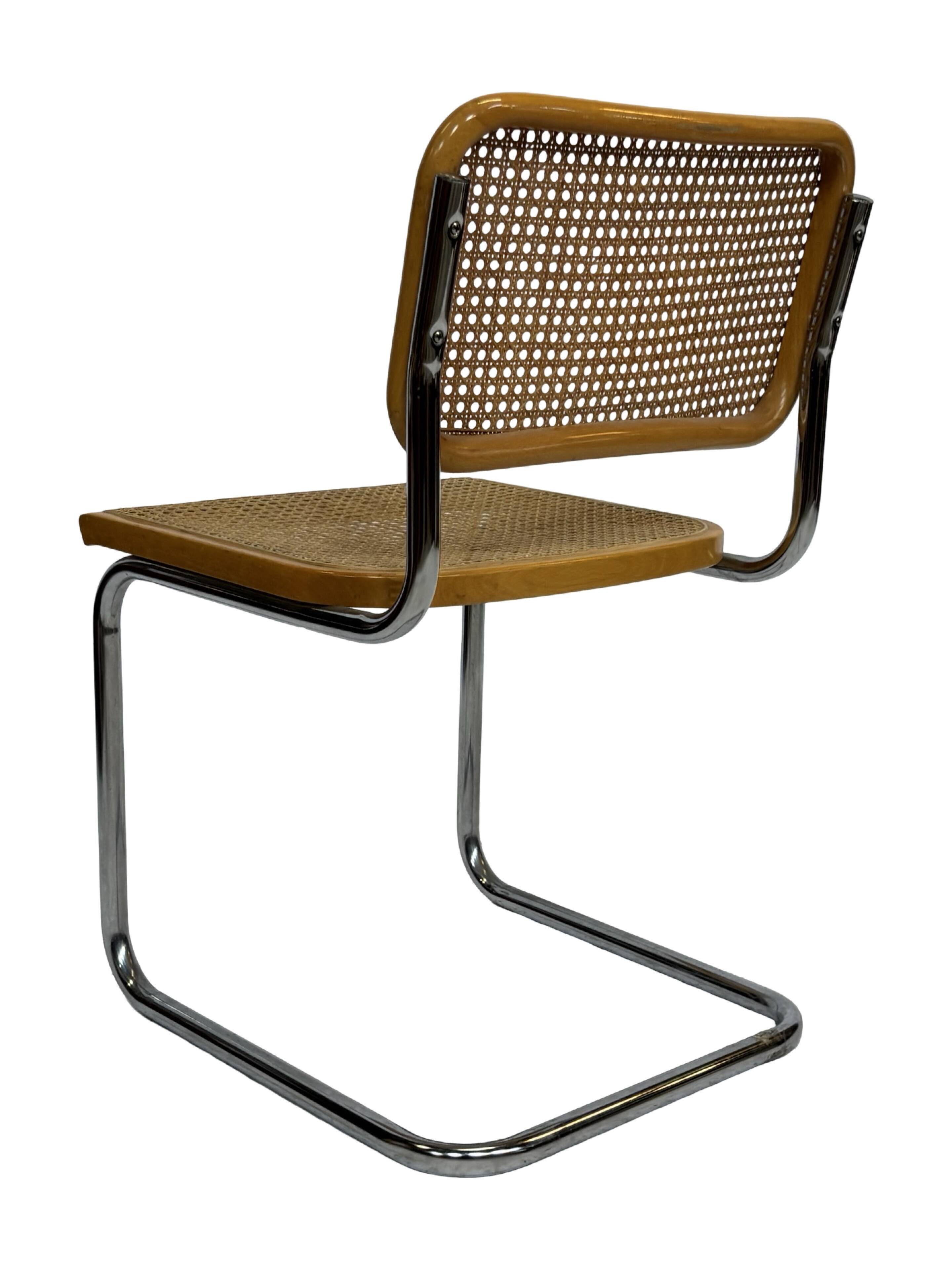 Set of 4 chairs Cesca B32 designed by Marcel Breuer design made in Italy