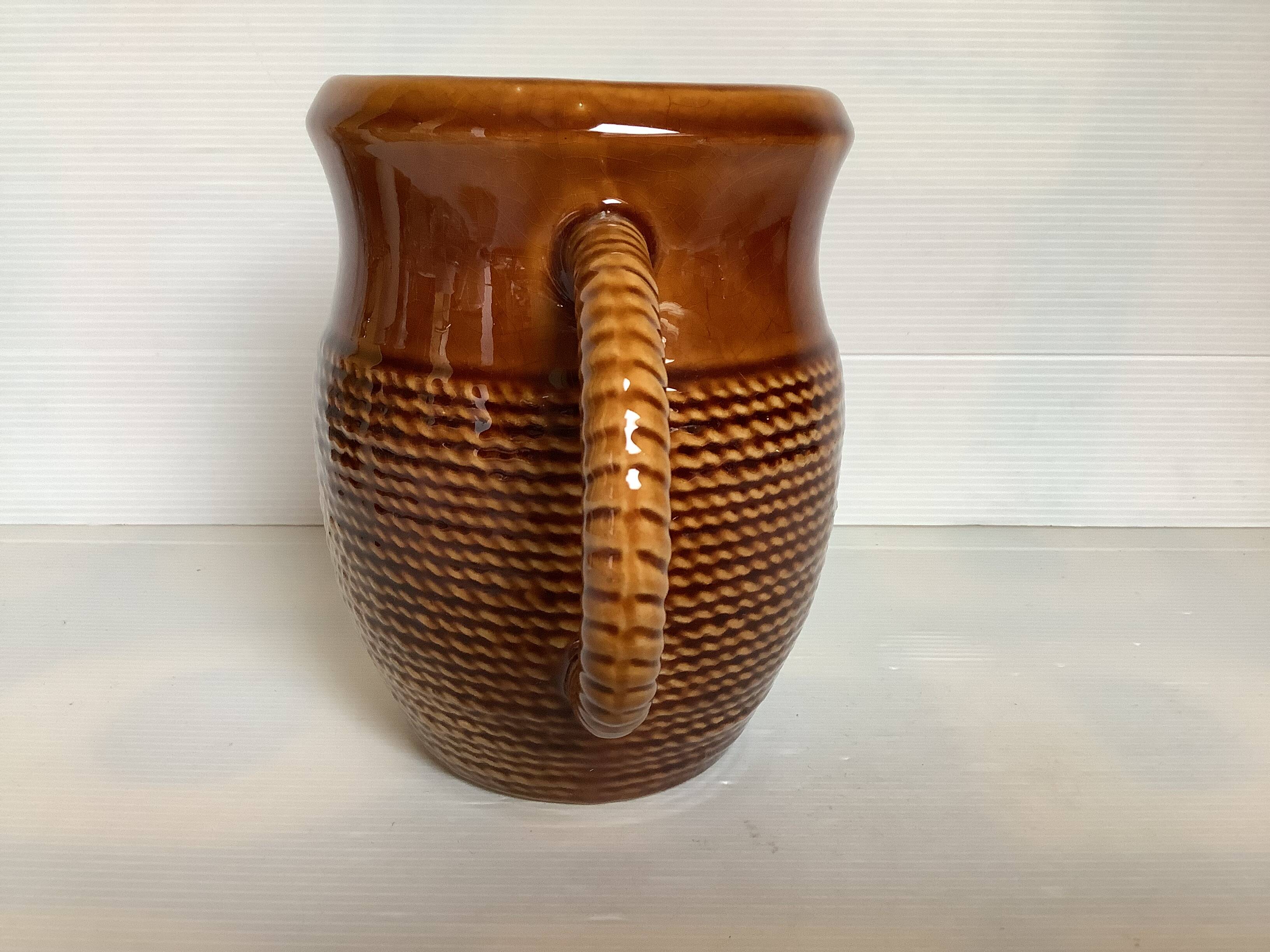 Sarreguemines slip rope pitcher