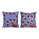 Set of 2 vintage embroidered tribal tapestries 48x48 cm