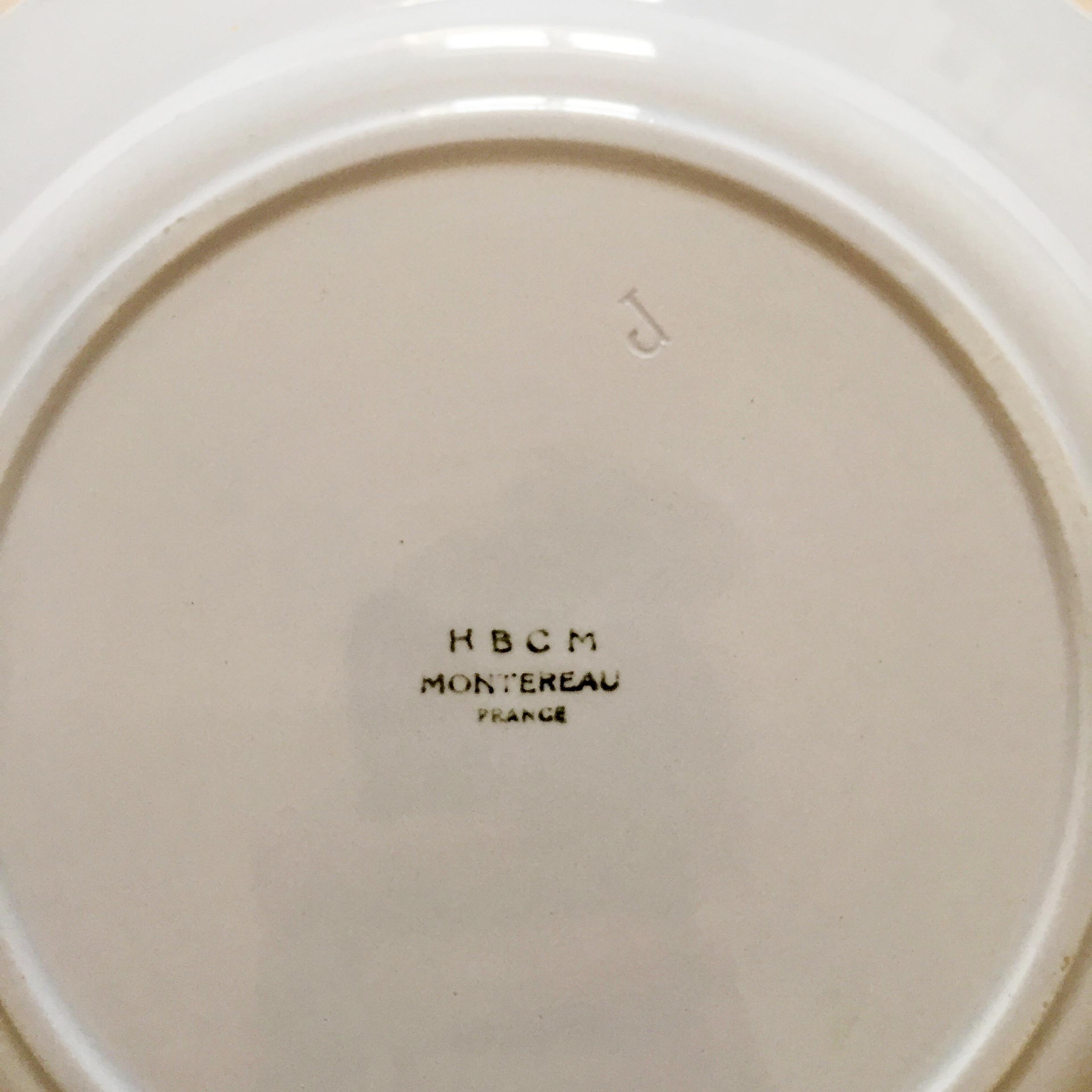 Set of 6 HBCM Montereau plates