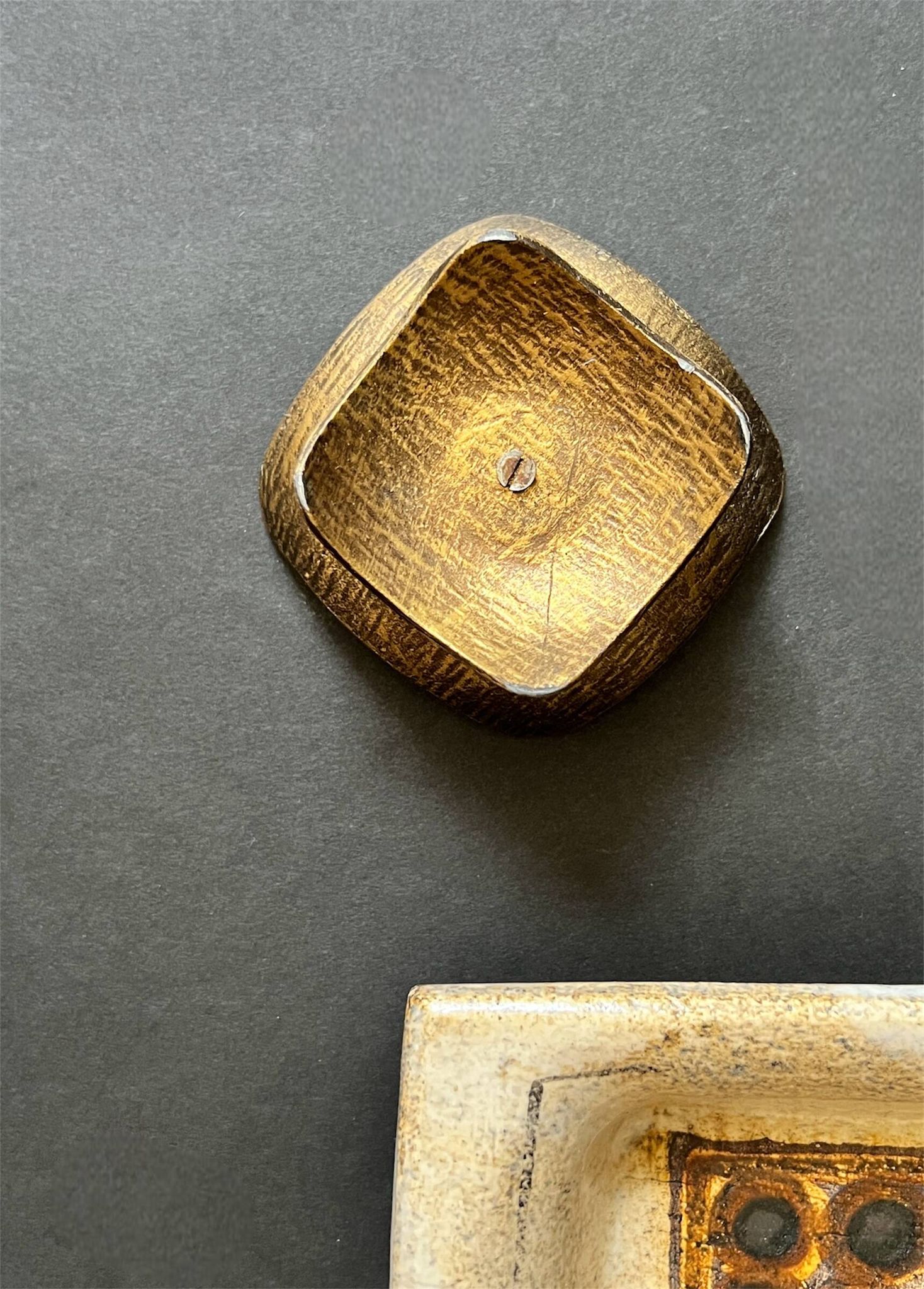 Hammered brass candle holder, brutalist design, 1970s