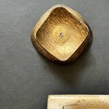 Hammered brass candle holder, brutalist design, 1970s