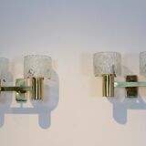 Sophisticated pair of brass wall lamps 1970s