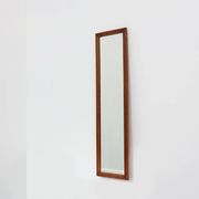 French art deco mirror with carved oak wooden frame, ca. 1930