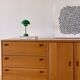 Large oak sideboard, Scandinavian design - 3 drawers and 2 doors.