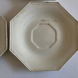 Set of 4 octagonal pearl plates Creil & Montereau 19th