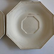 Set de 4 assiettes octogonales perles Creil & Montereau 19e