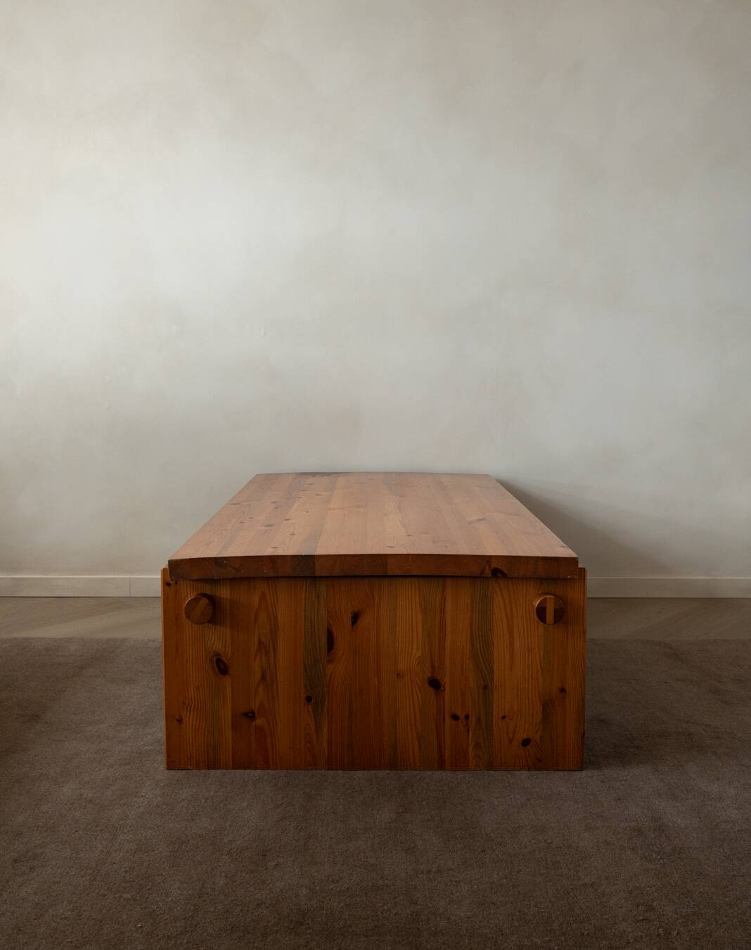 Vintage Pine Coffee Table Dymling Yngve Ekström Swedese, Brutalist, 1970s