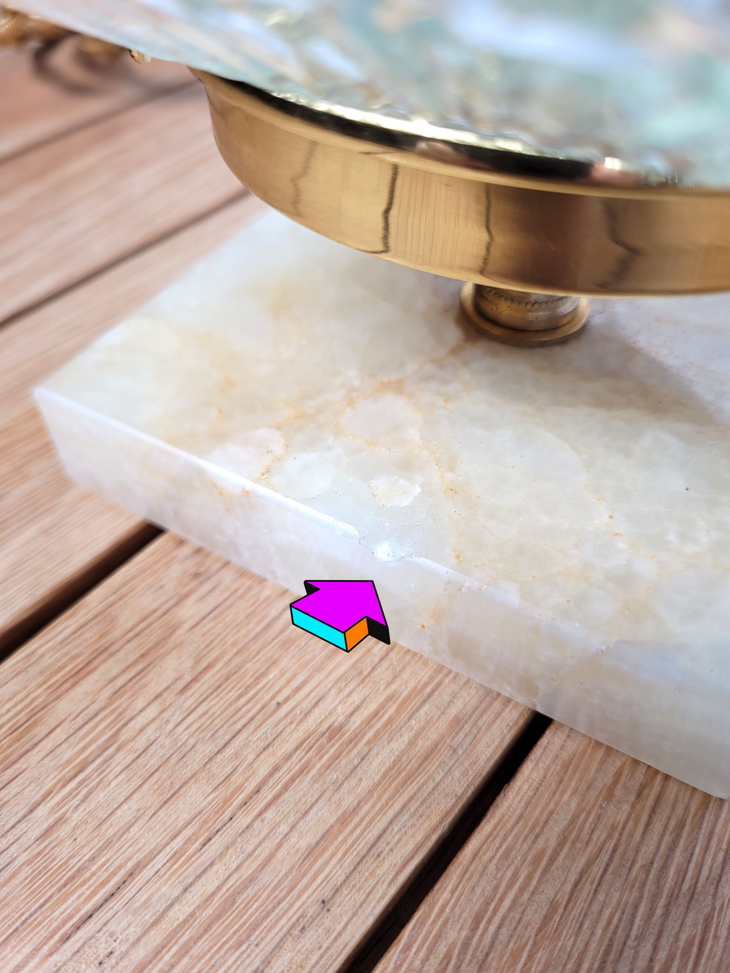 Vintage lamp diamond globe brass and onyx