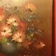 Ancient oil painting Charles Edouard vintage flower bouquet