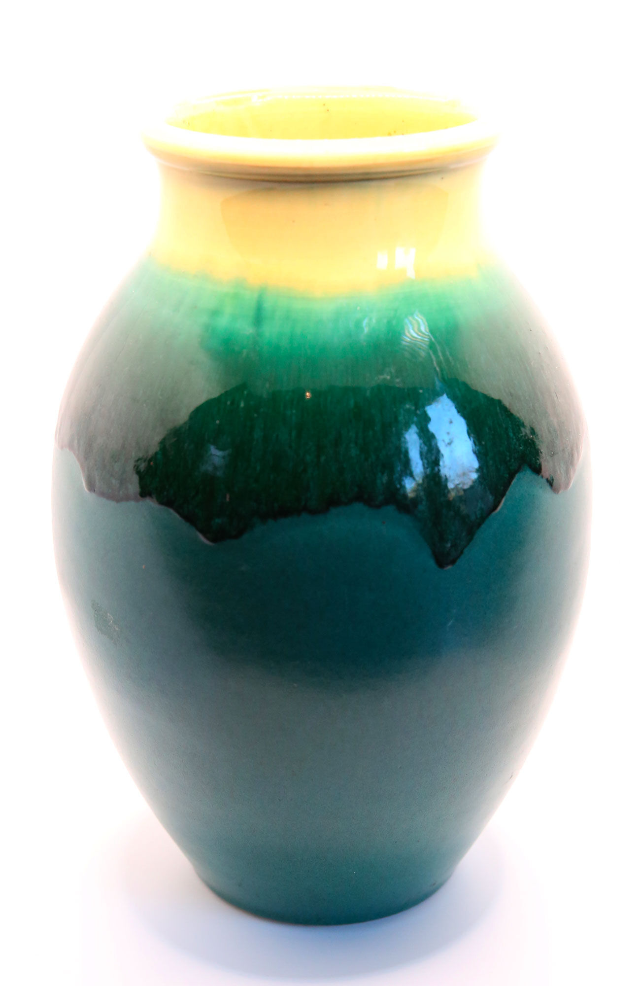 Vase XL malachite green and lemon yellow from Accolay