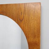 1970s Pair of Oak Large Square Mirrors, Czechoslovakia