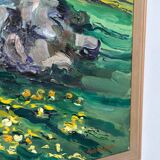 Swedish oil on canvas – “flowers” by lars "bjönni" andersson