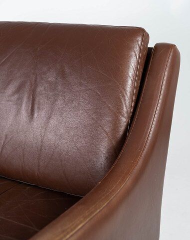 Danish armchair brown leather 60s