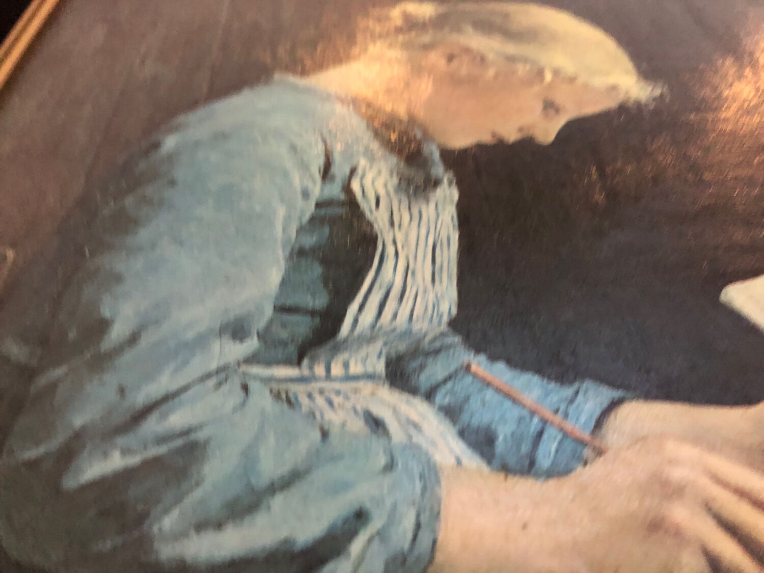 Portrait young girl reading repro worthy of Albert Anker