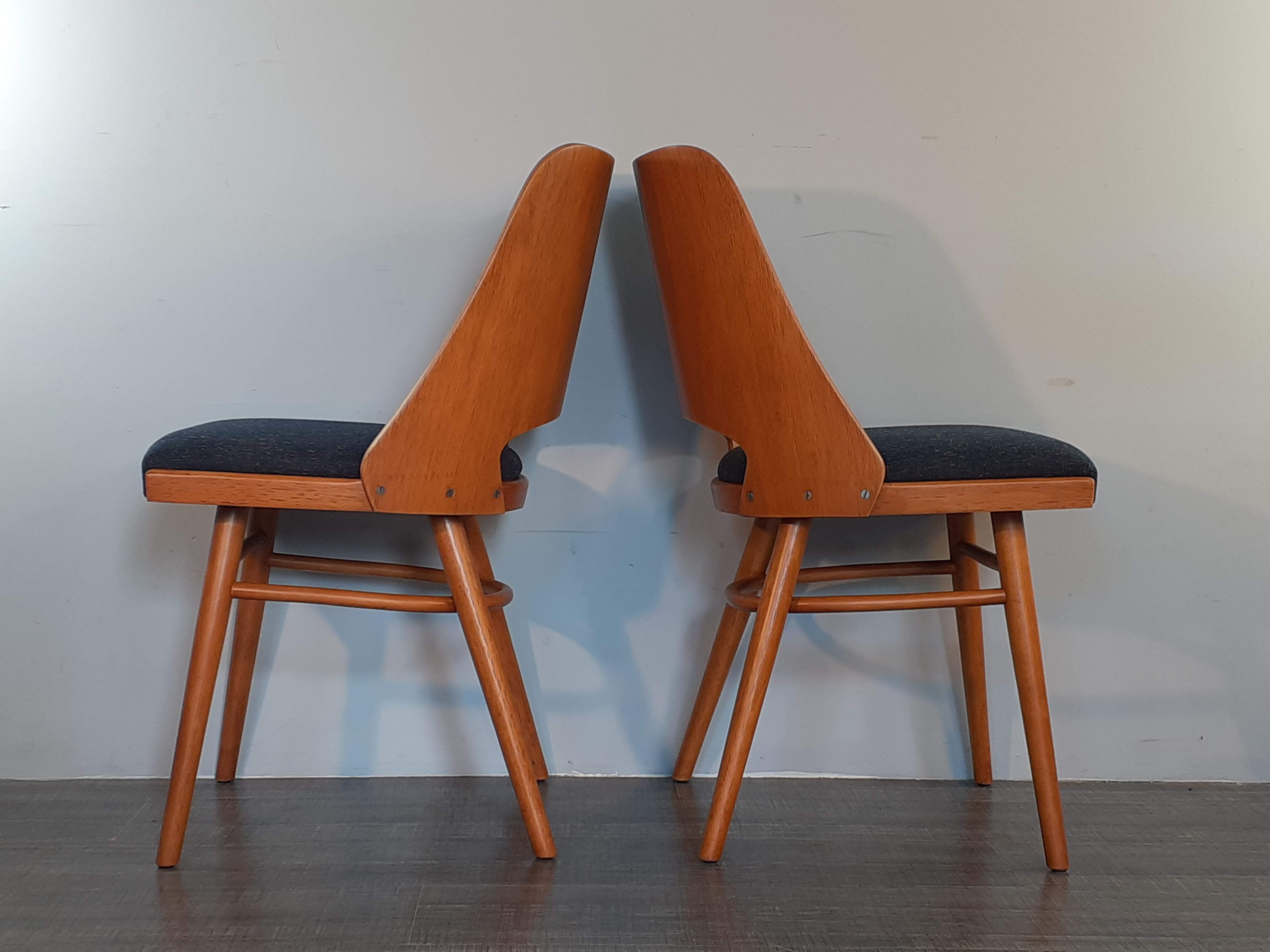 Set of 6 renovated chairs, design Oswald Haerdtl by Ton, Czech, 1960s