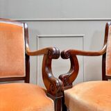 Pair of Solid Mahogany Armchairs from the 19th Century Restoration Period