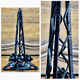 Art Deco wrought iron lamp with 3 rose glass daisies Ezan 1930
