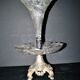 Romantic centrepiece – tulip-shaped glass vase with silver-plated metal from 1900