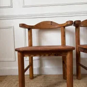 4 pine armchairs from the 1970s