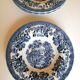 5 hollow plates blue and white churchill staffordshire England