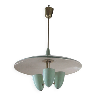 Vintage lacquered metal pendant from the 1950s, Herman Busquet for Hala.