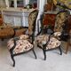 Pair of black armchairs Napoleon lll