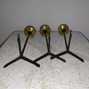 Bougeoir chandelier laiton doré années 50 60