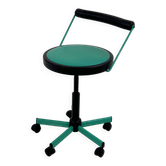 Turquoise adjustable office chair by Bieffeplast, 1980