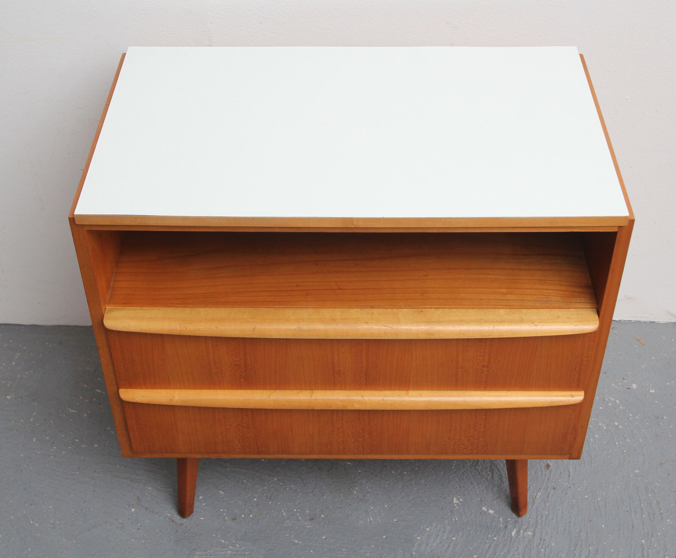 Chest of drawers in cherrywood and formica 1950