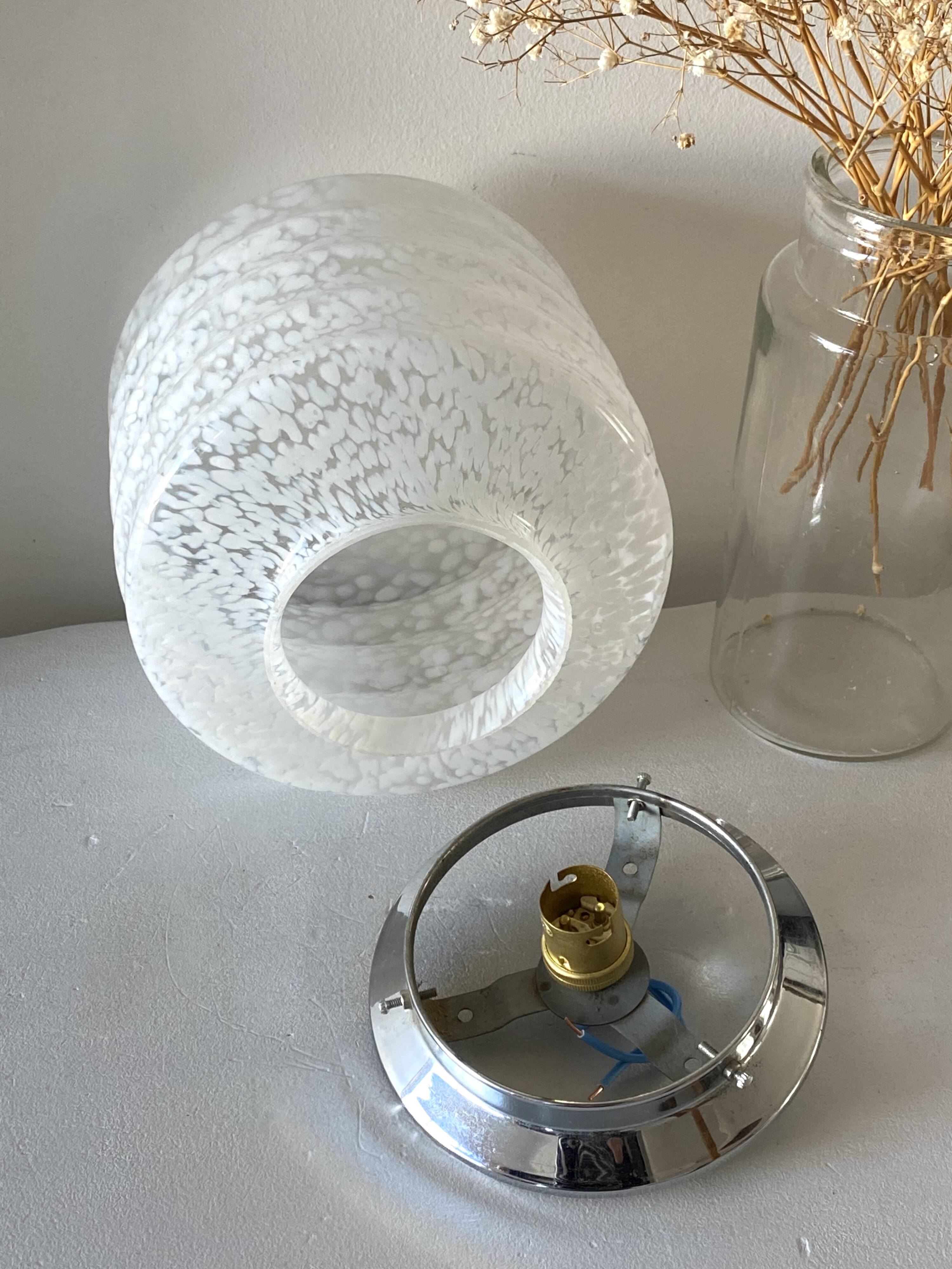 Clichy white glass ceiling light
