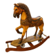 Ancient wooden rocking horse with original paint, hand-carved.