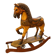 Ancient wooden rocking horse with original paint, hand-carved.
