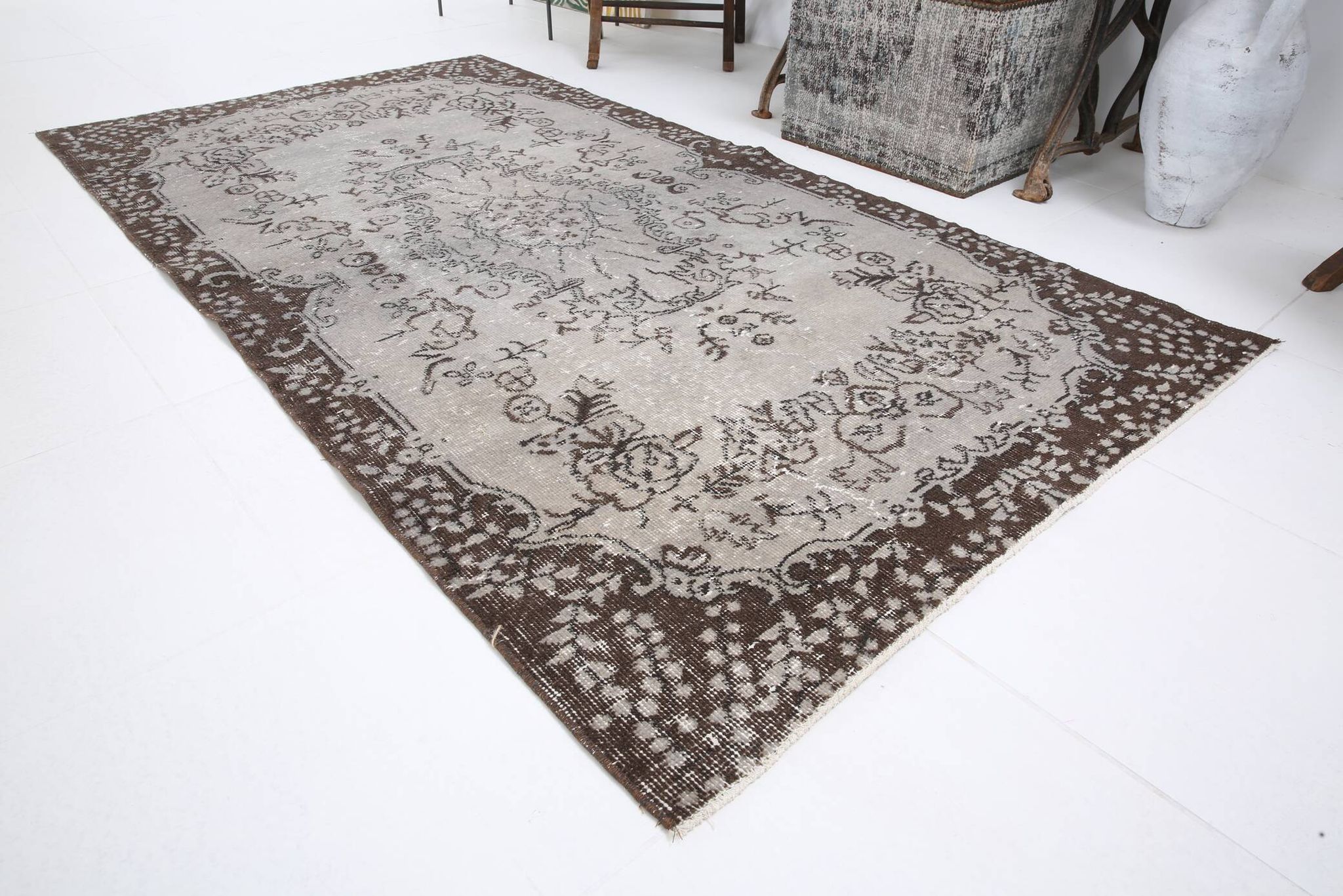 4x7 Rug For Office Oriental Classic Vintage Area Rug, 112x208Cm SK 2672