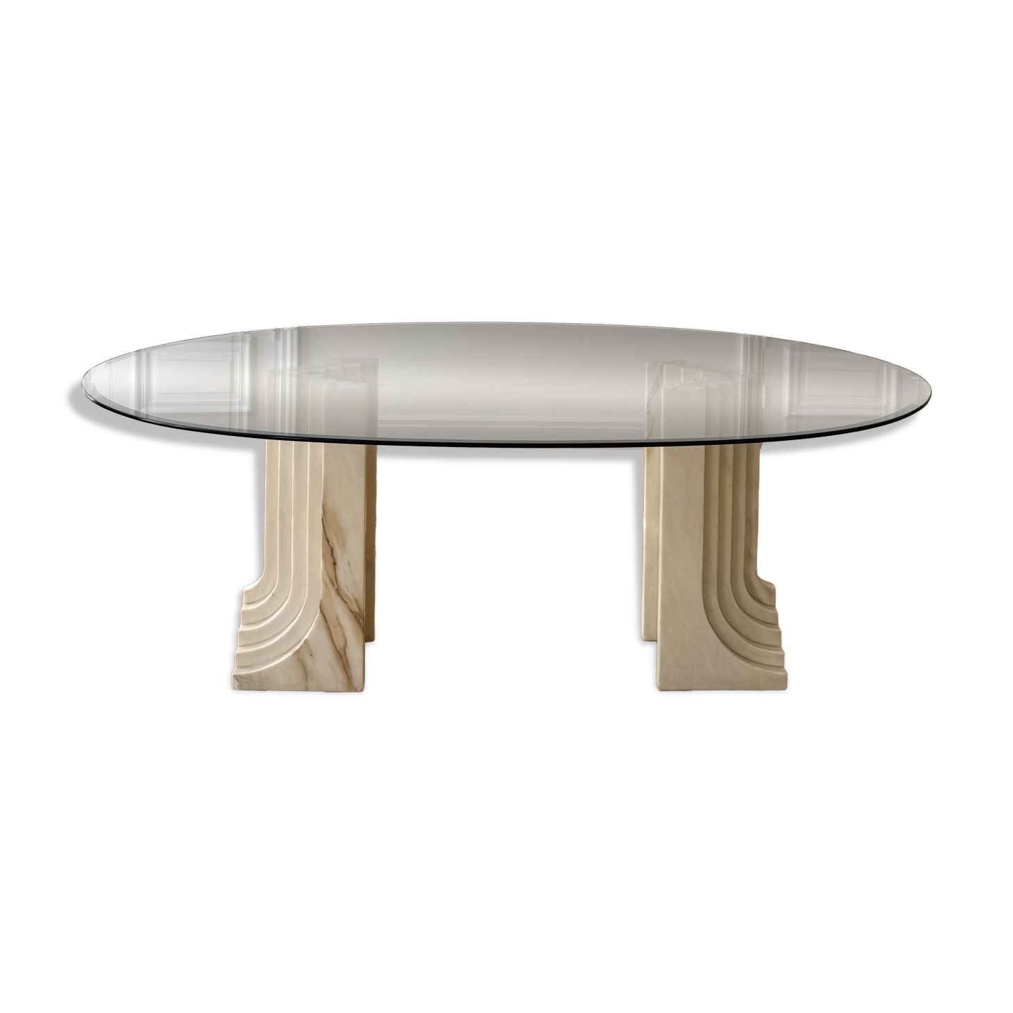 White marble dining table, Samo by Carlo Scarpa, Italy, 1970s