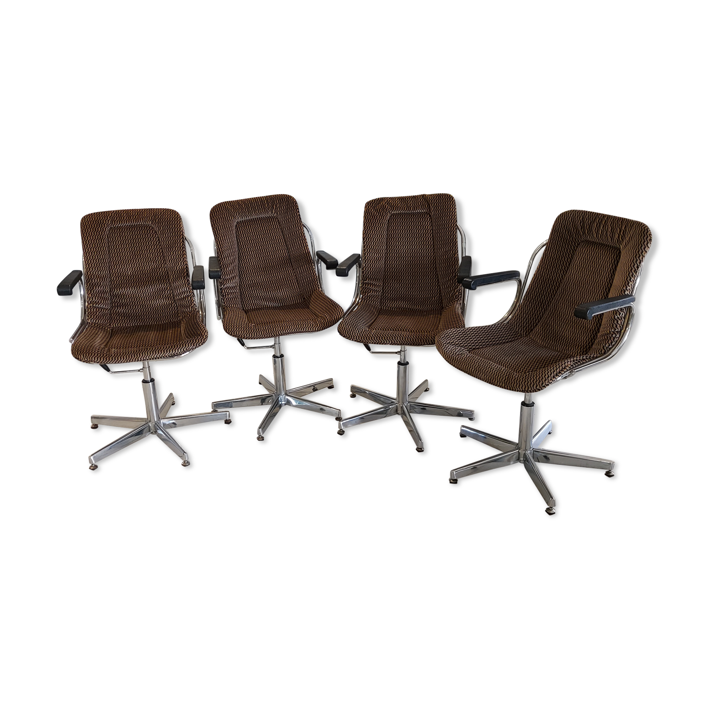 Suite of 4 chairs vintage armchairs 1970