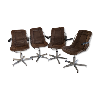 Suite of 4 chairs vintage armchairs 1970