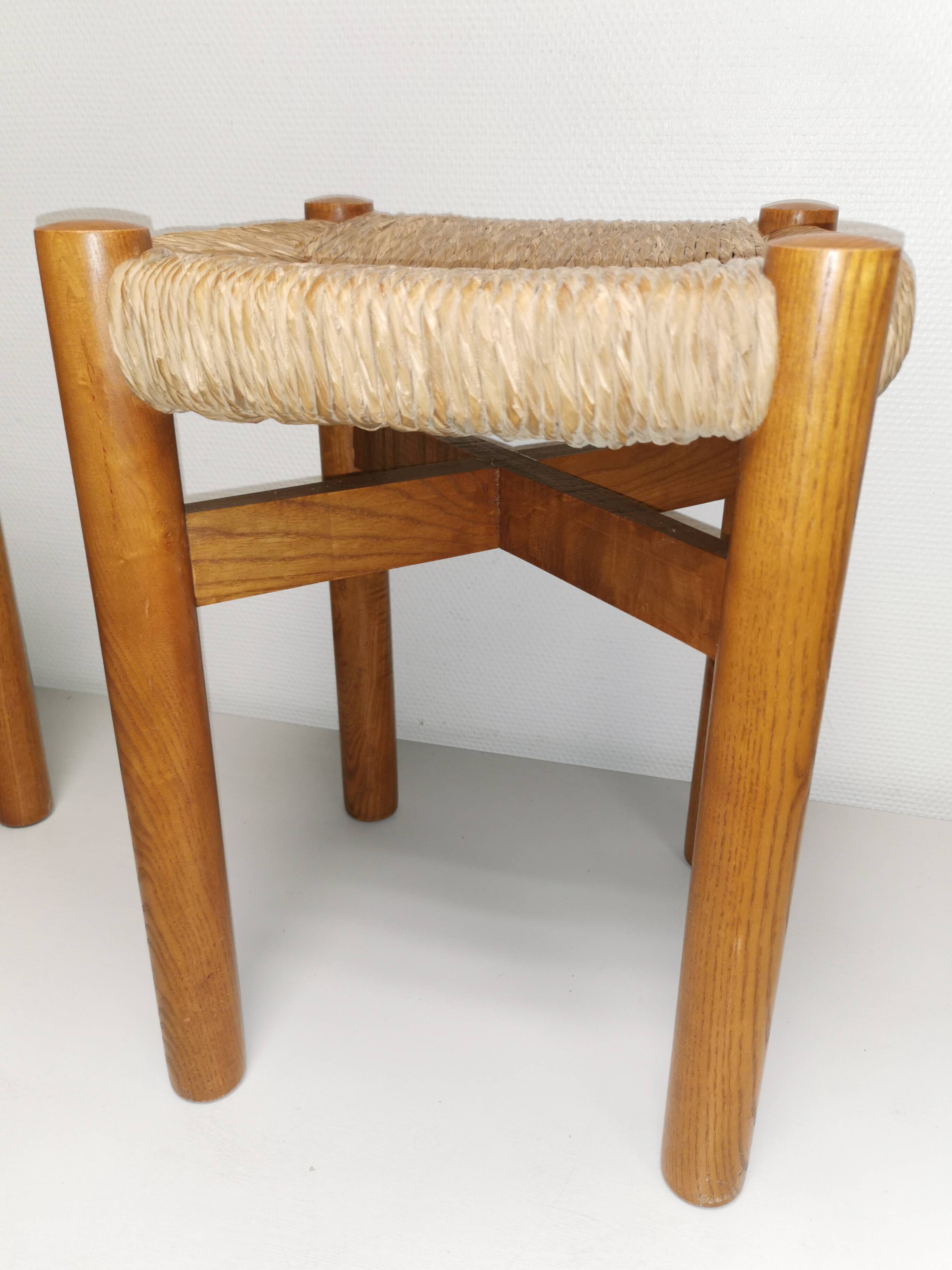 Pair of vintage stools called Méribel by Charlotte PERRIAND