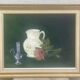 Painting Oil canvas mounted on panel, Still life, signed Nadine Chatre