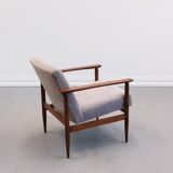 Mid Century Easy Chair in warm grey textil.
