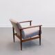 Mid Century Easy Chair in warm gray textile.