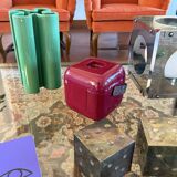 Space age red Ice Bucket, Guzzini Italy, ca. 1970s