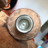 Set of 2 old insulated bottles in braided wicker