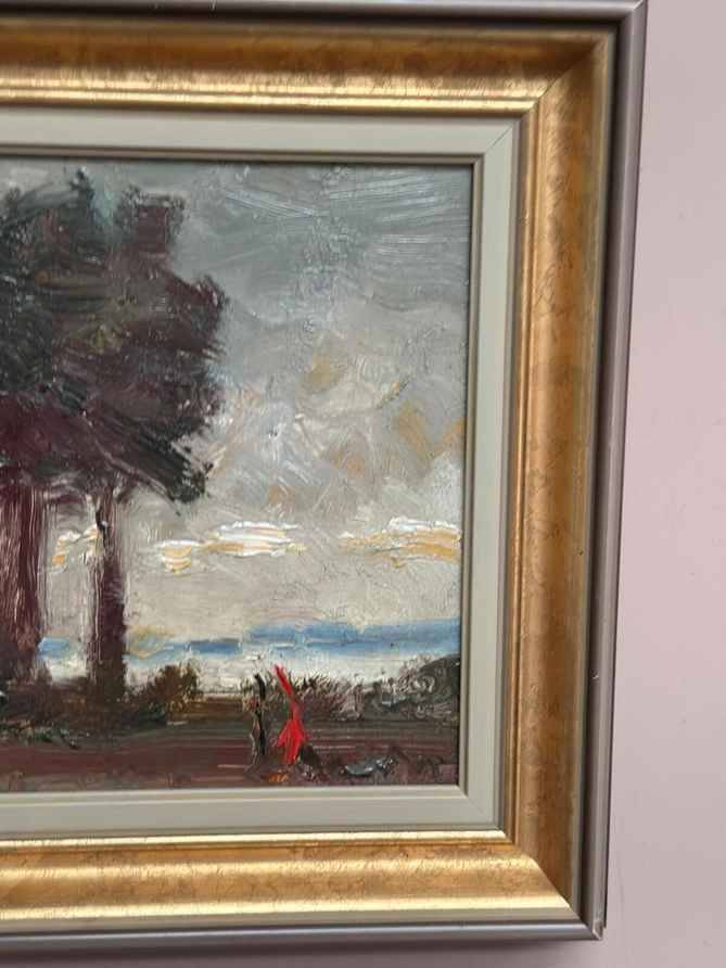 Original Swedish Oil on Panel – “Trees” by Cz – Signed – Vintage & Framed –