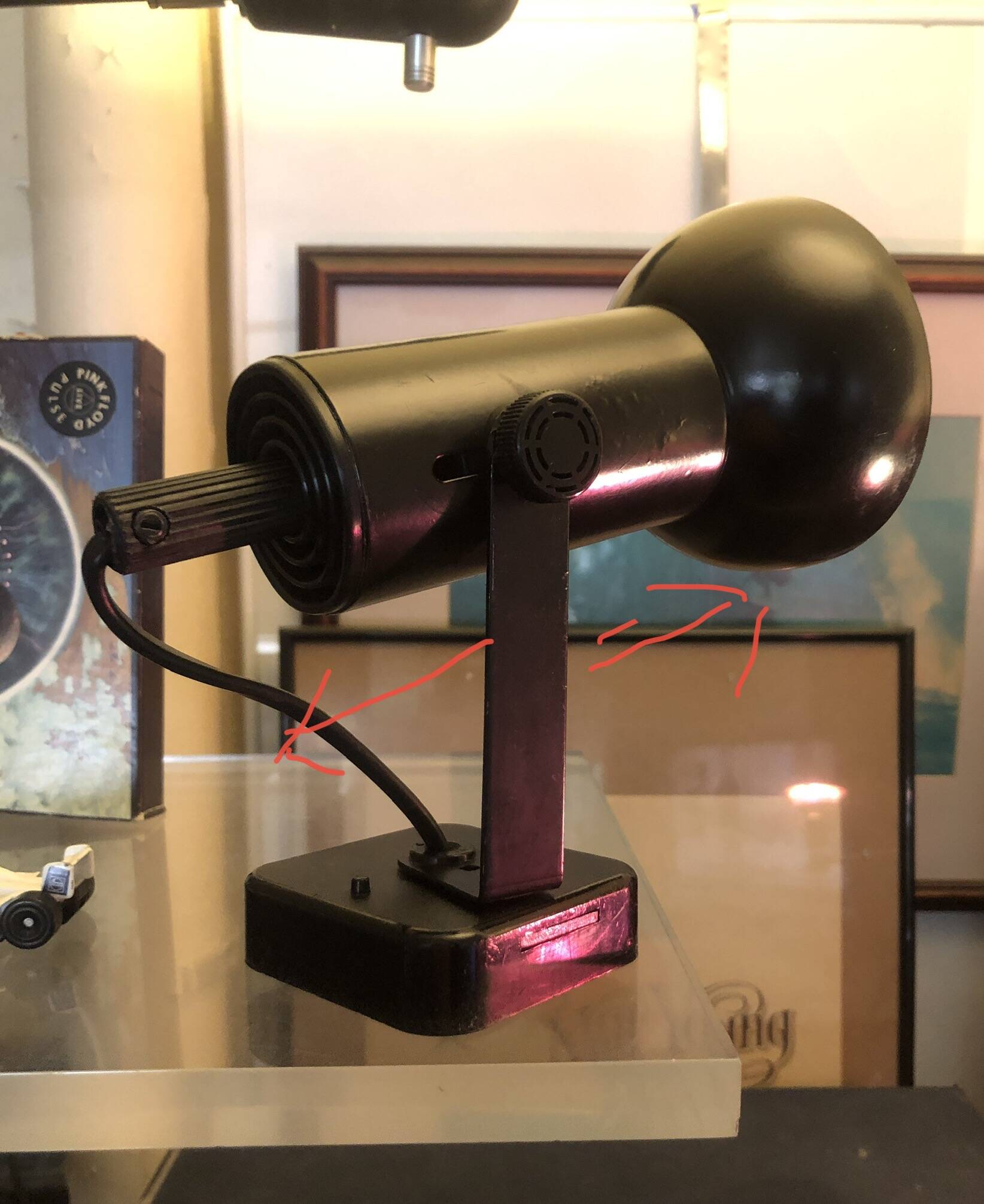 Black lacquered metal spotlight