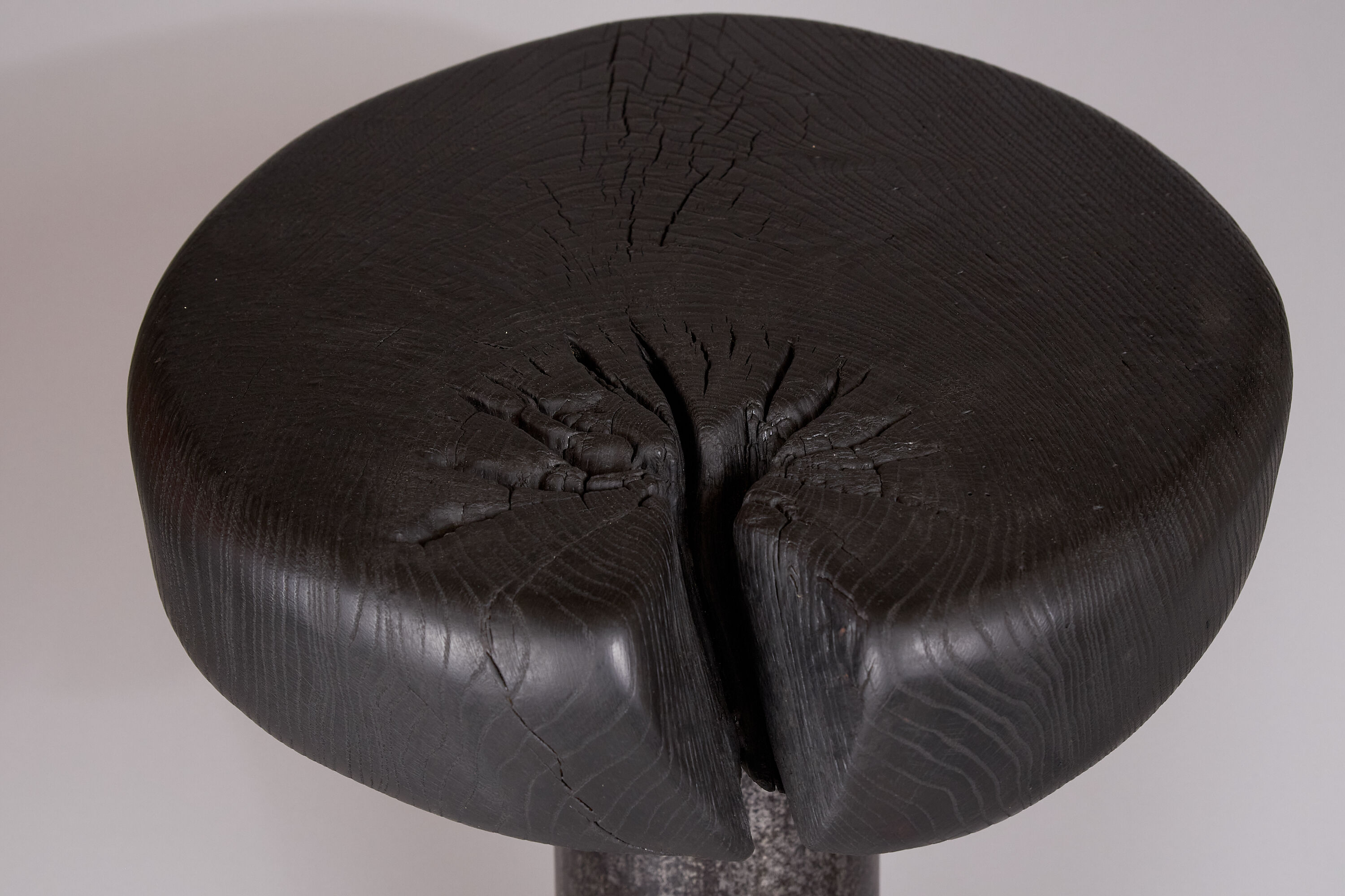 Solid wood sculptural side table, original contemporary design, logniture