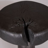 Solid wood sculptural side table, original contemporary design, logniture