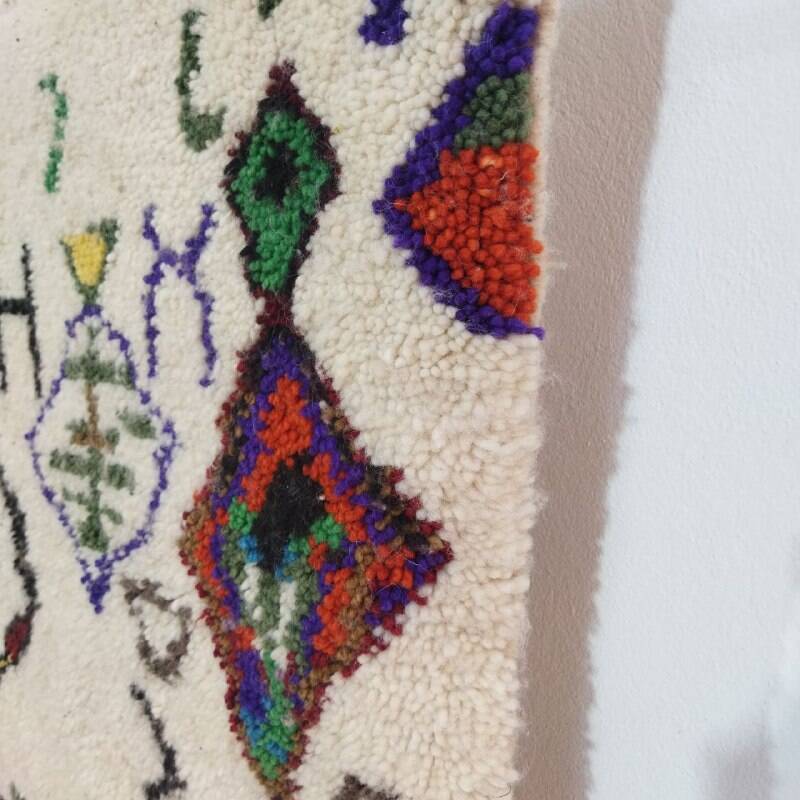 Handmade wool Berber rug 195x100 cm