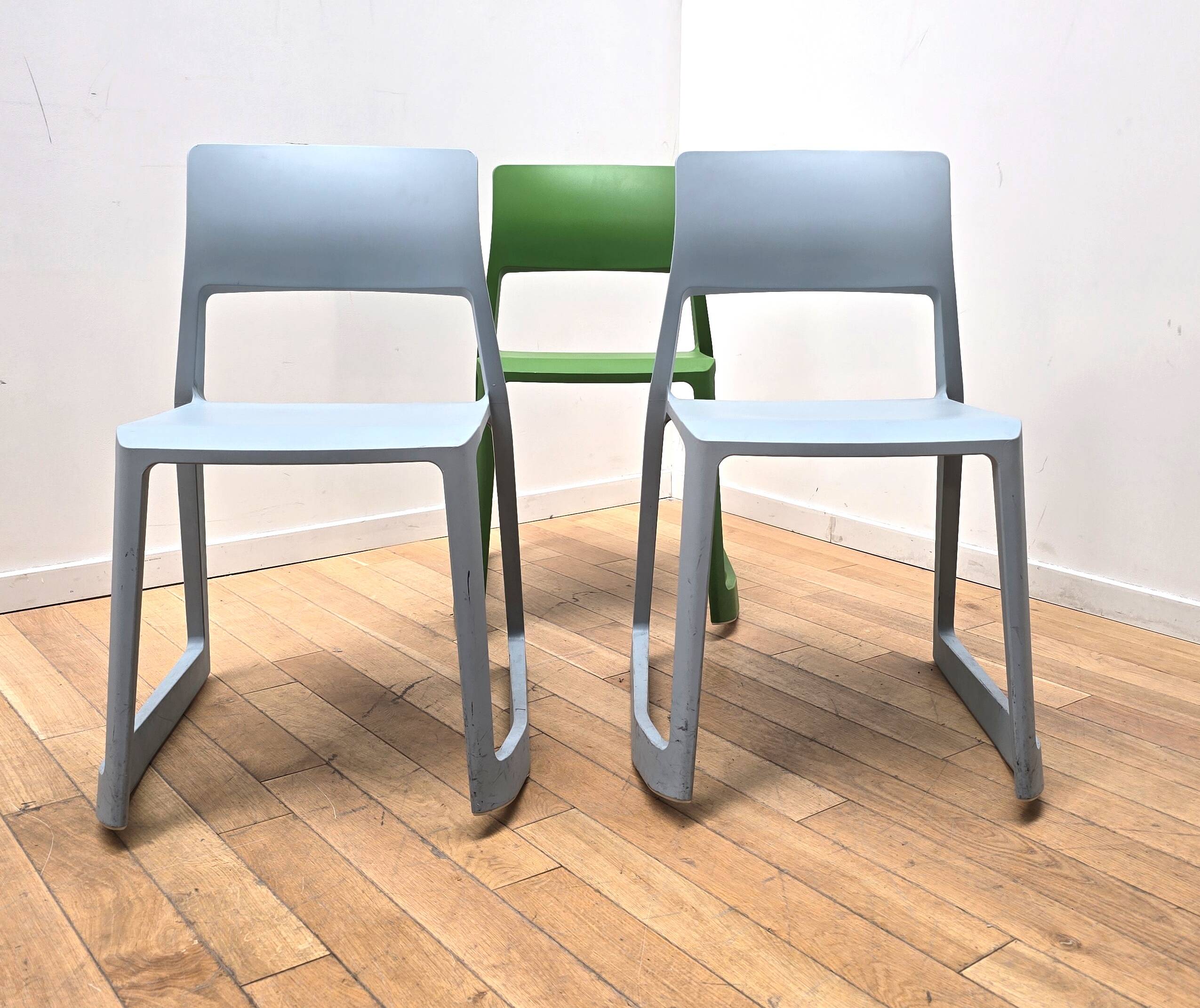 Set of 3 Tip Ton chairs, Vitra