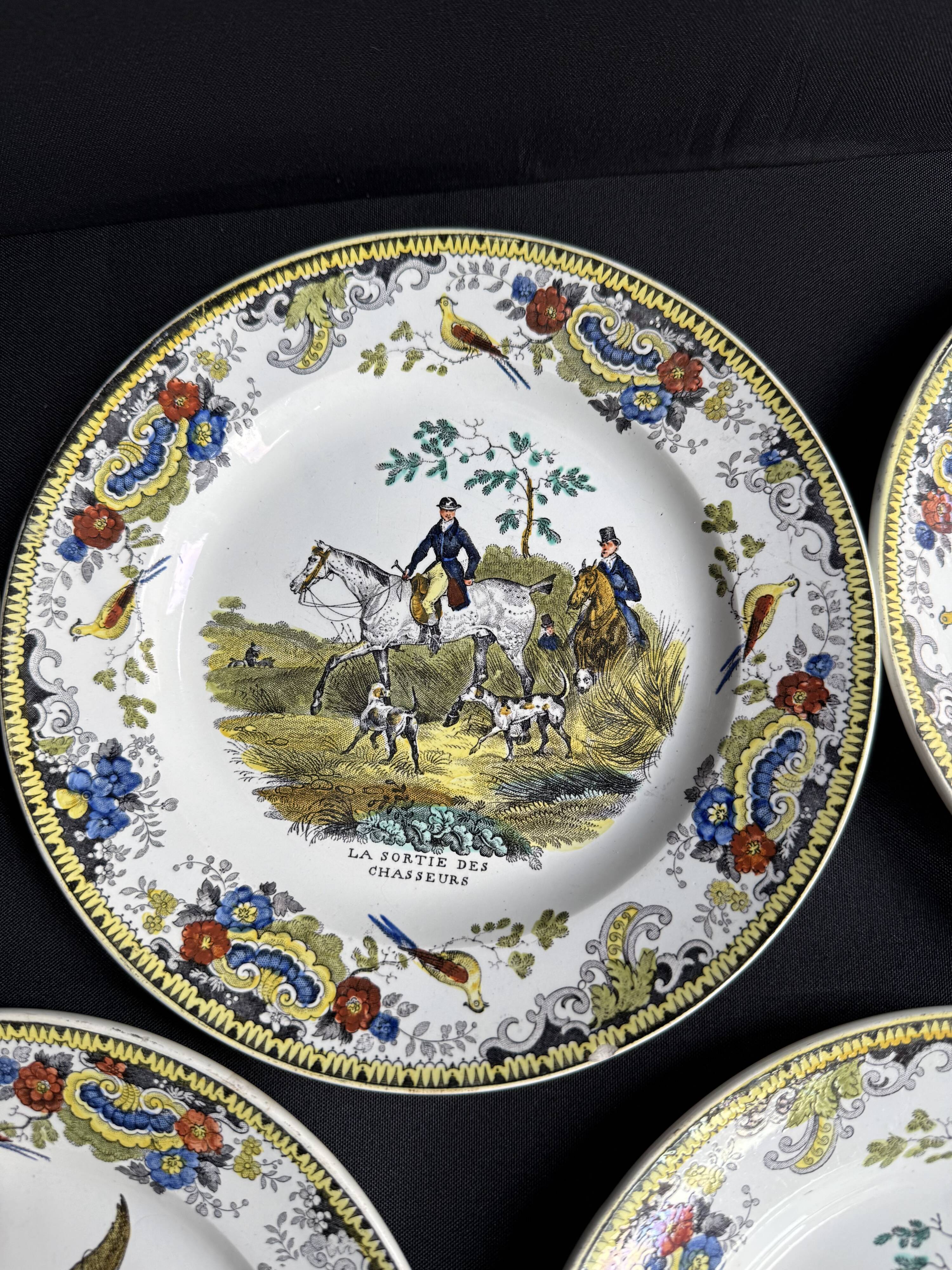 6 fine porcelain plates from Creil from the 19th century